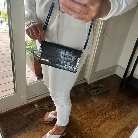 Crossbody/clutch in beautiful blue leather by Brighton - Picture 1 of 6